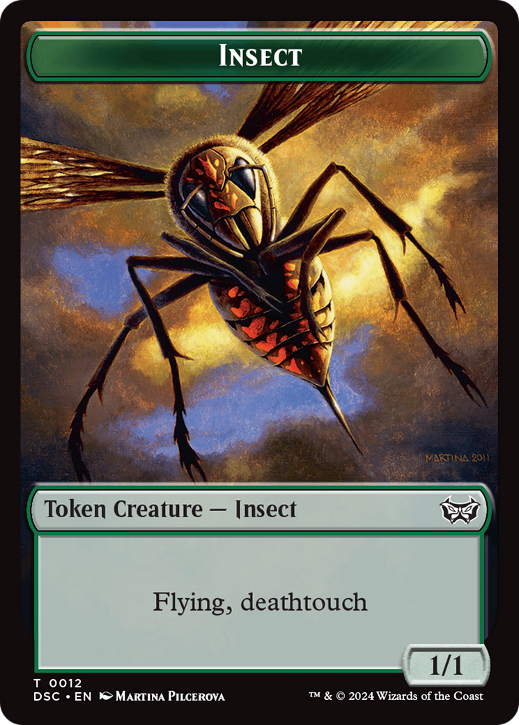 Insect (0012) // Spider Double-Sided Token [Duskmourn: House of Horror Commander Tokens] | Dumpster Cat Games