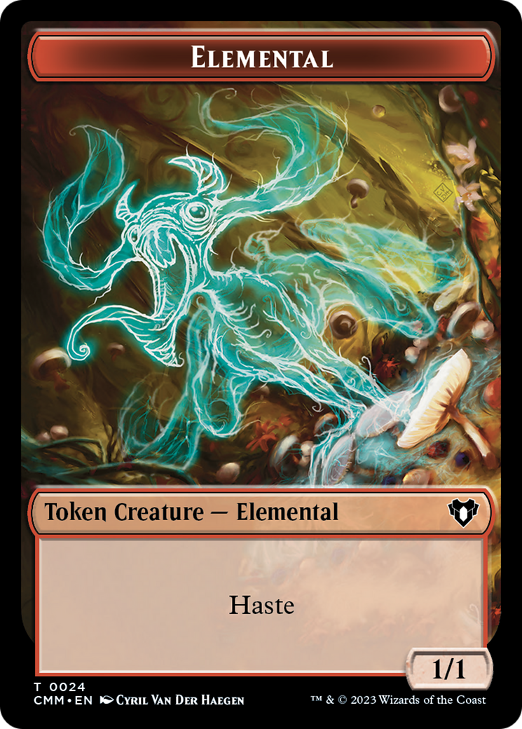 Elemental (0024) // Elf Druid Double-Sided Token [Commander Masters Tokens] | Dumpster Cat Games