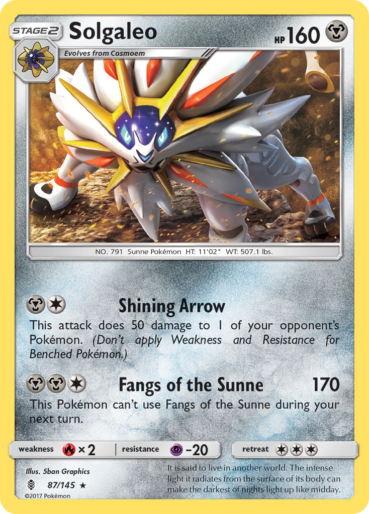 Solgaleo (87/145) [Sun & Moon: Guardians Rising] | Dumpster Cat Games