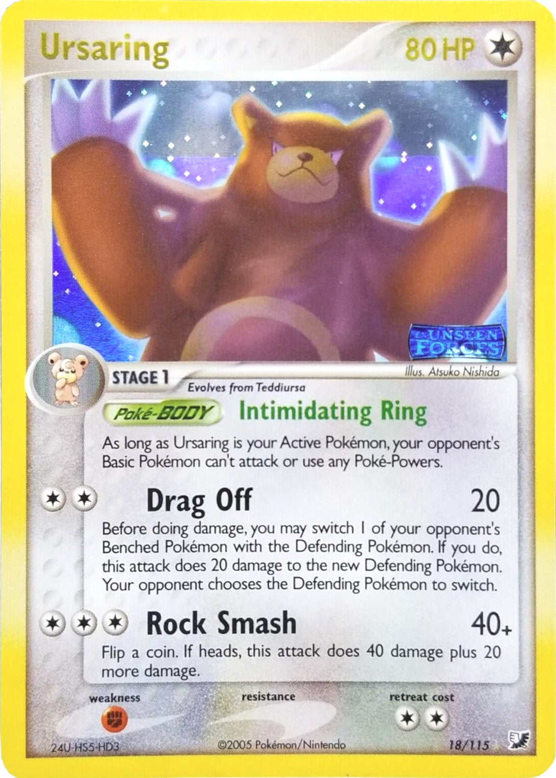 Ursaring (18/115) (Stamped) [EX: Unseen Forces] | Dumpster Cat Games