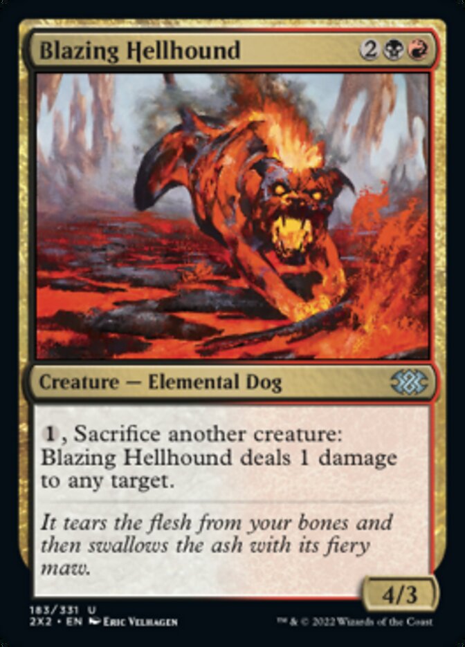 Blazing Hellhound [Double Masters 2022] | Dumpster Cat Games