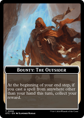 Bounty: The Outsider // Bounty Rules Double-Sided Token [Outlaws of Thunder Junction Commander Tokens] | Dumpster Cat Games