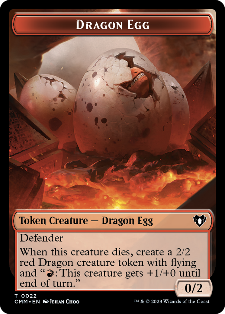 Dragon Egg Token [Commander Masters Tokens] | Dumpster Cat Games