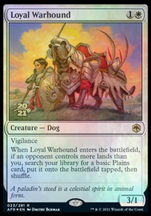 Loyal Warhound [Dungeons & Dragons: Adventures in the Forgotten Realms Prerelease Promos] | Dumpster Cat Games