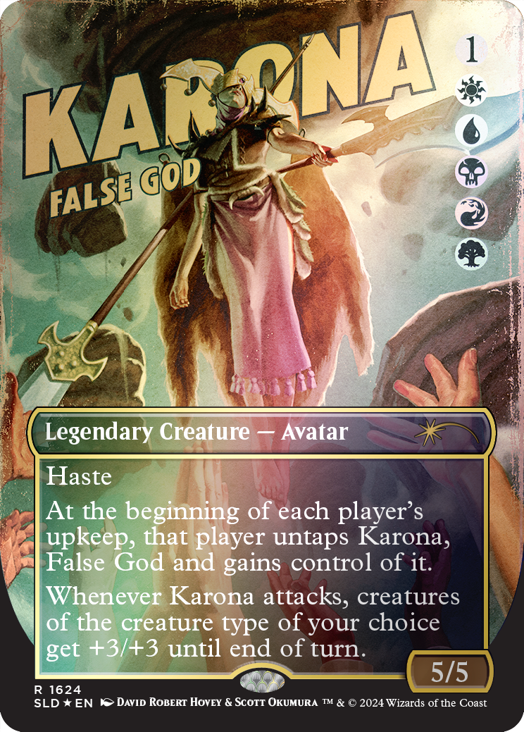 Karona, False God (Rainbow Foil) [Secret Lair Drop Series] | Dumpster Cat Games