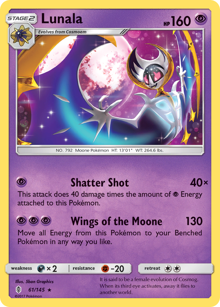 Lunala (61/145) [Sun & Moon: Guardians Rising] | Dumpster Cat Games