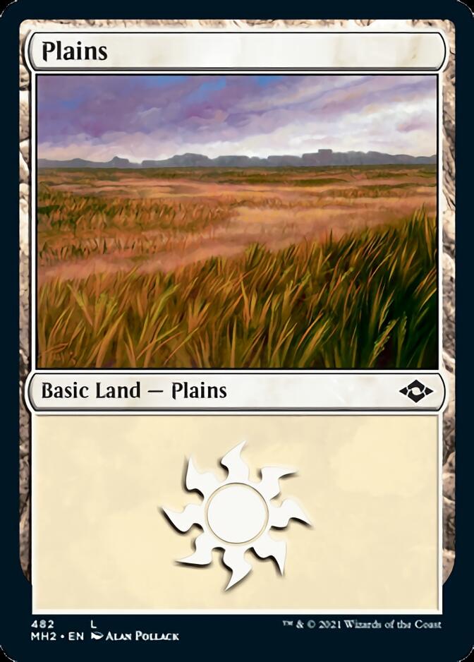 Plains (482) (Foil Etched) [Modern Horizons 2] | Dumpster Cat Games