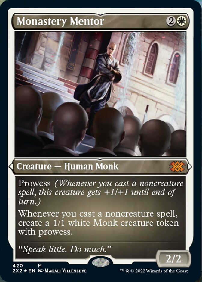 Monastery Mentor (Foil Etched) [Double Masters 2022] | Dumpster Cat Games