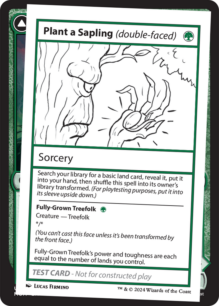 Plant a Sapling (double-faced) [Mystery Booster 2 Playtest Cards] | Dumpster Cat Games