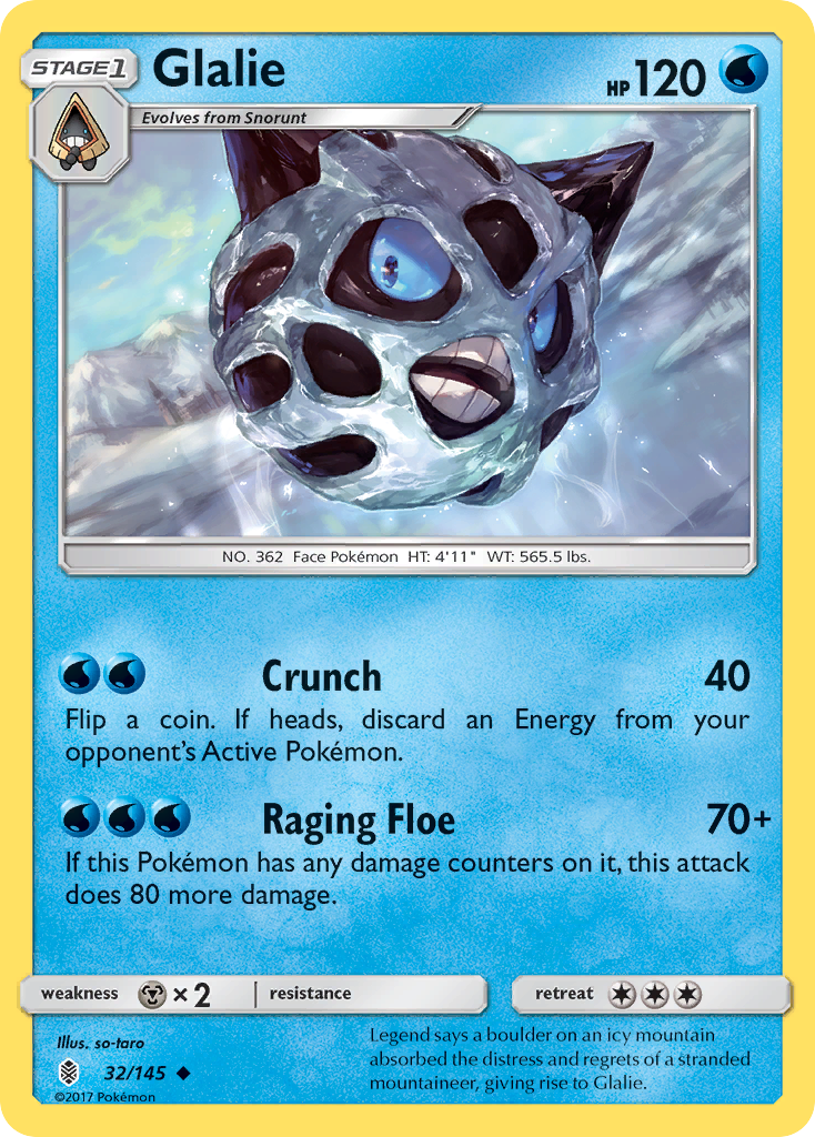 Glalie (32/145) [Sun & Moon: Guardians Rising] | Dumpster Cat Games