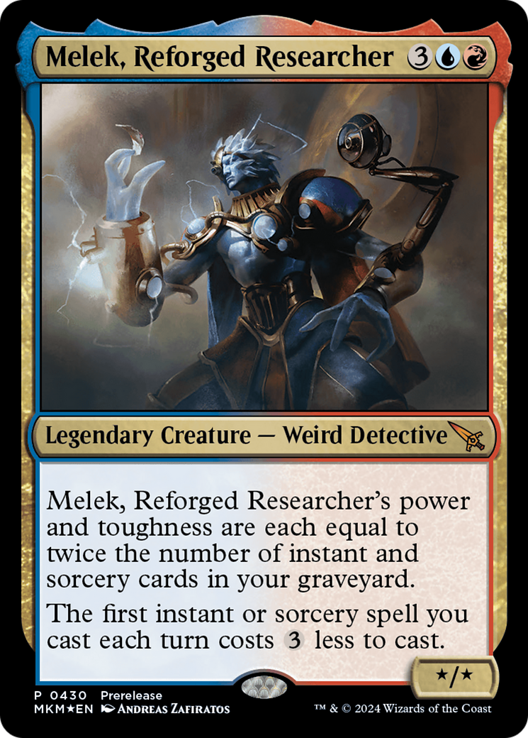 Melek, Reforged Researcher [Murders at Karlov Manor Prerelease Promos] | Dumpster Cat Games