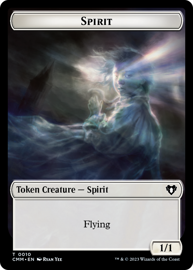 Spirit (0010) // Graveborn Double-Sided Token [Commander Masters Tokens] | Dumpster Cat Games