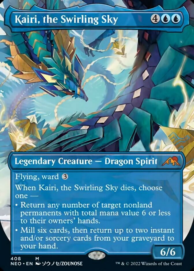 Kairi, the Swirling Sky (Borderless Alternate Art) [Kamigawa: Neon Dynasty] | Dumpster Cat Games