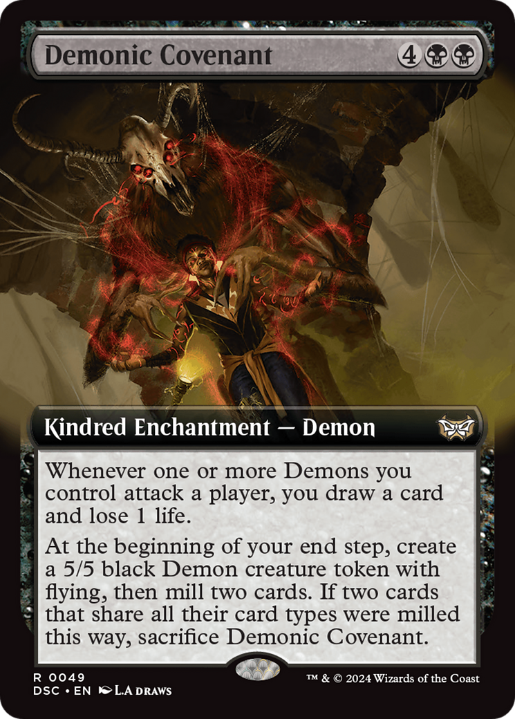 Demonic Covenant (Extended Art) [Duskmourn: House of Horror Commander] | Dumpster Cat Games