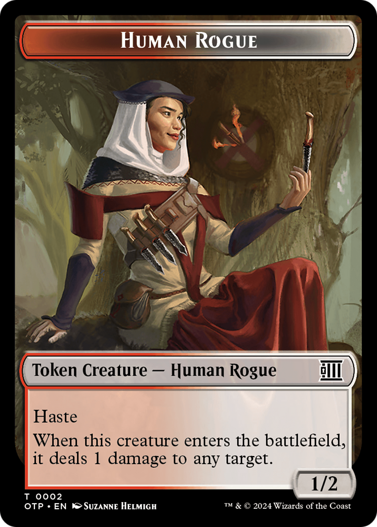 Human Rogue // Plot Double-Sided Token [Outlaws of Thunder Junction: Breaking News Tokens] | Dumpster Cat Games