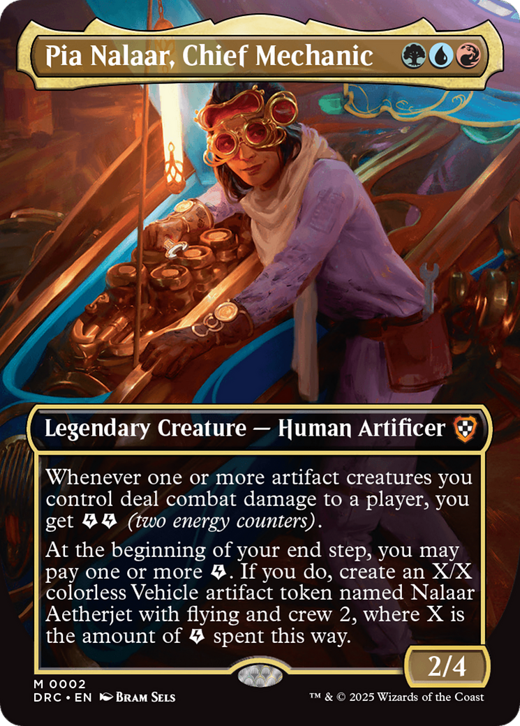 Pia Nalaar, Chief Mechanic (Borderless) [Aetherdrift Commander] | Dumpster Cat Games