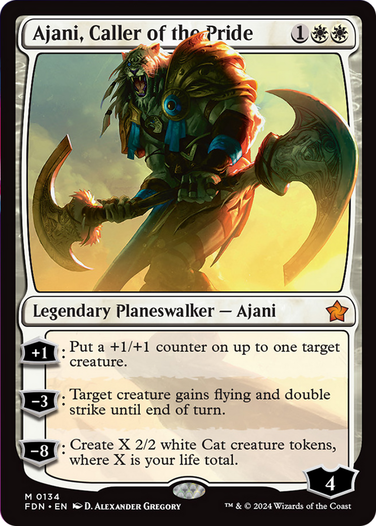 Ajani, Caller of the Pride [Foundations] | Dumpster Cat Games