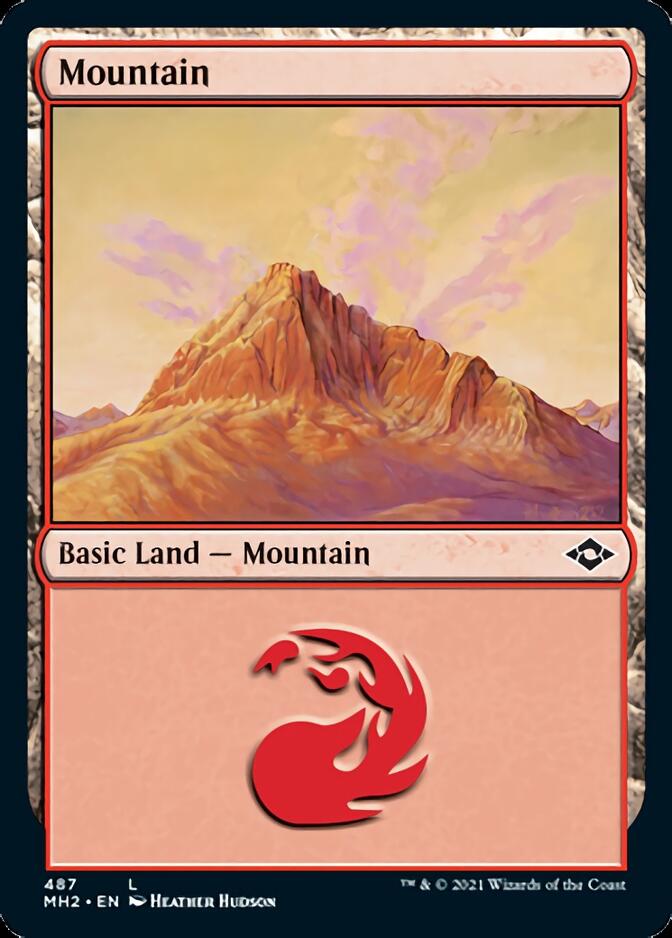 Mountain (487) (Foil Etched) [Modern Horizons 2] | Dumpster Cat Games