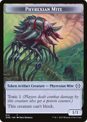 Phyrexian Mite Token (012) // Phyrexian Golem Double-Sided Token [Phyrexia: All Will Be One Tokens] | Dumpster Cat Games