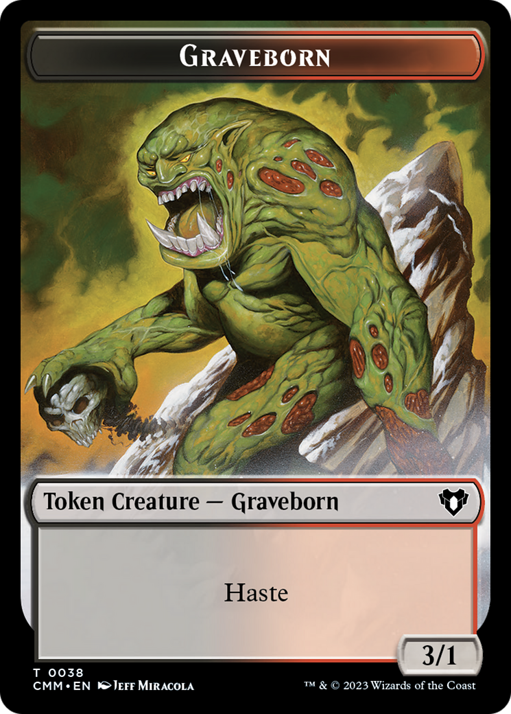 Spirit (0010) // Graveborn Double-Sided Token [Commander Masters Tokens] | Dumpster Cat Games