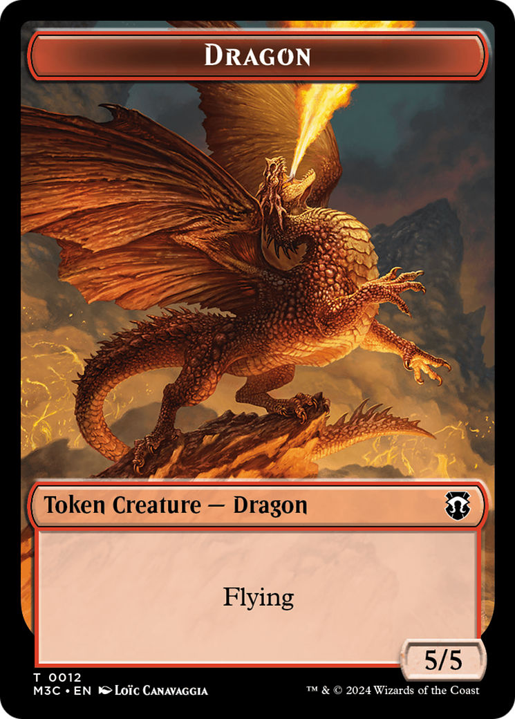 Dragon // Copy Double-Sided Token [Modern Horizons 3 Commander Tokens] | Dumpster Cat Games