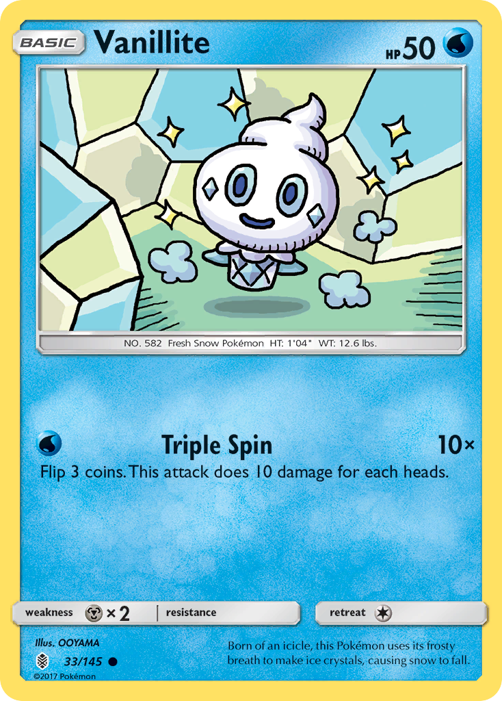 Vanillite (33/145) [Sun & Moon: Guardians Rising] | Dumpster Cat Games