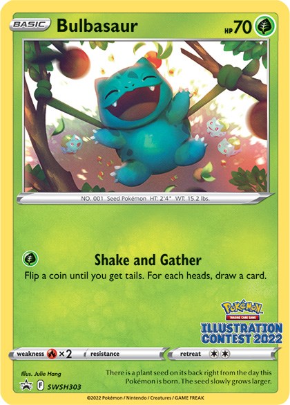 Bulbasaur (SWSH303) (Illustration Contest 2022) [Sword & Shield: Black Star Promos] | Dumpster Cat Games