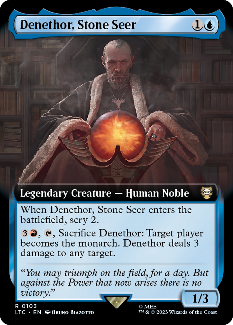 Denethor, Stone Seer (Extended Art) [The Lord of the Rings: Tales of Middle-Earth Commander] | Dumpster Cat Games