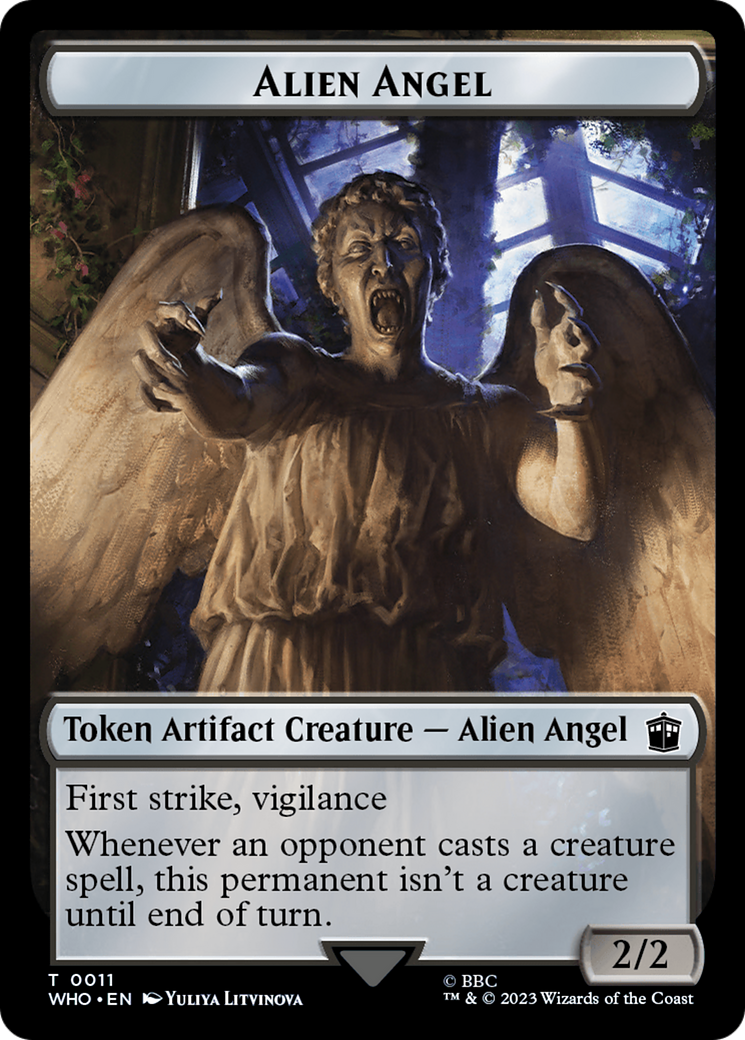 Alien Angel // Mark of the Rani Double-Sided Token [Doctor Who Tokens] | Dumpster Cat Games