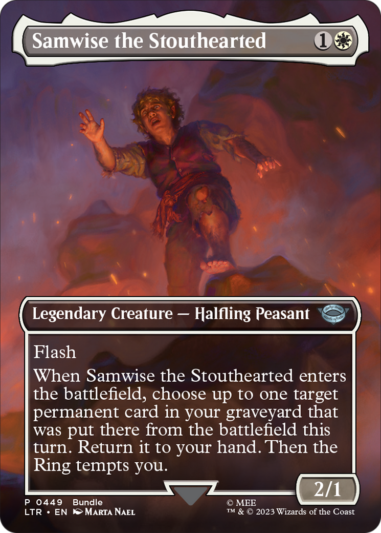 Samwise the Stouthearted (Borderless Alternate Art) [The Lord of the Rings: Tales of Middle-Earth] | Dumpster Cat Games