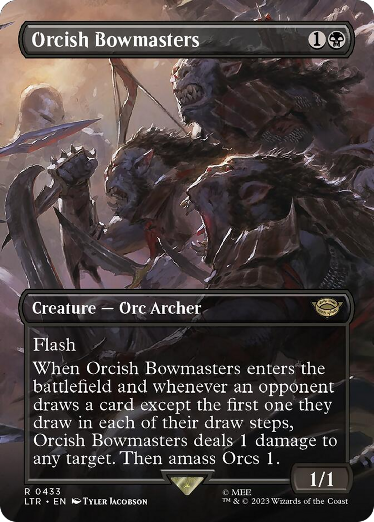 Orcish Bowmasters (Borderless Alternate Art) [The Lord of the Rings: Tales of Middle-Earth] | Dumpster Cat Games