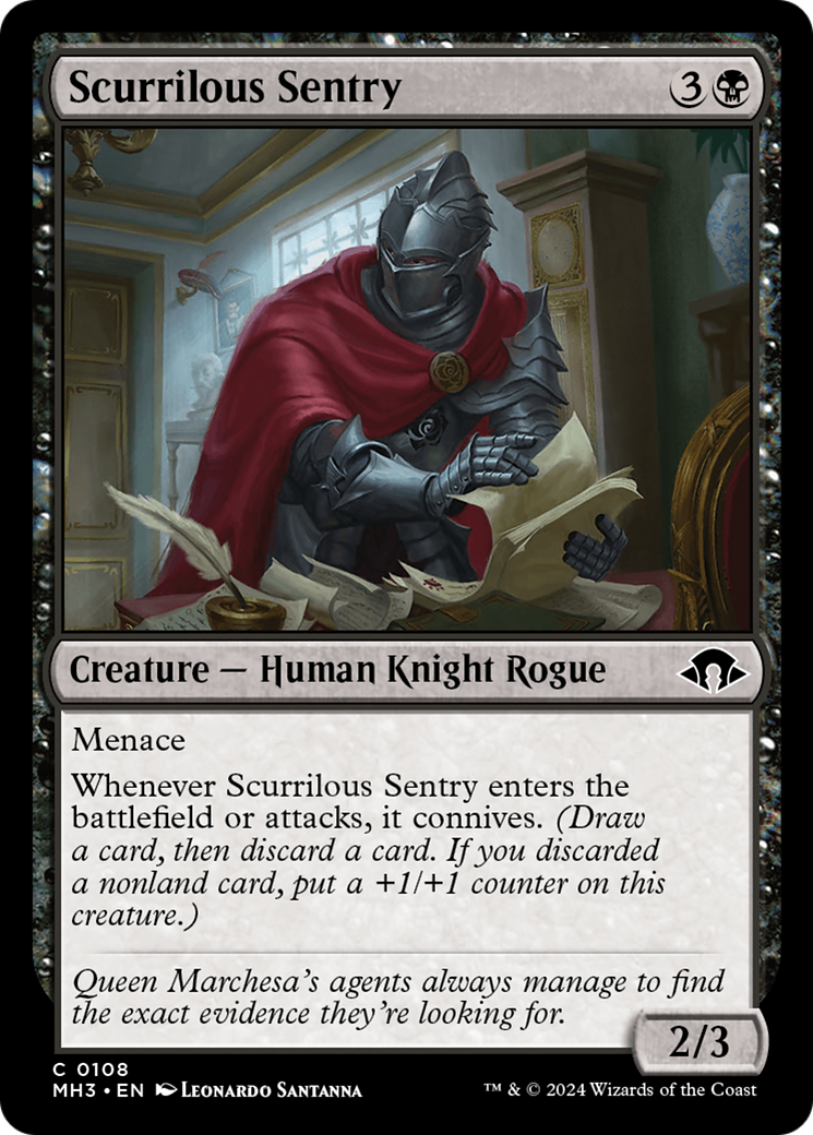 Scurrilous Sentry [Modern Horizons 3] | Dumpster Cat Games