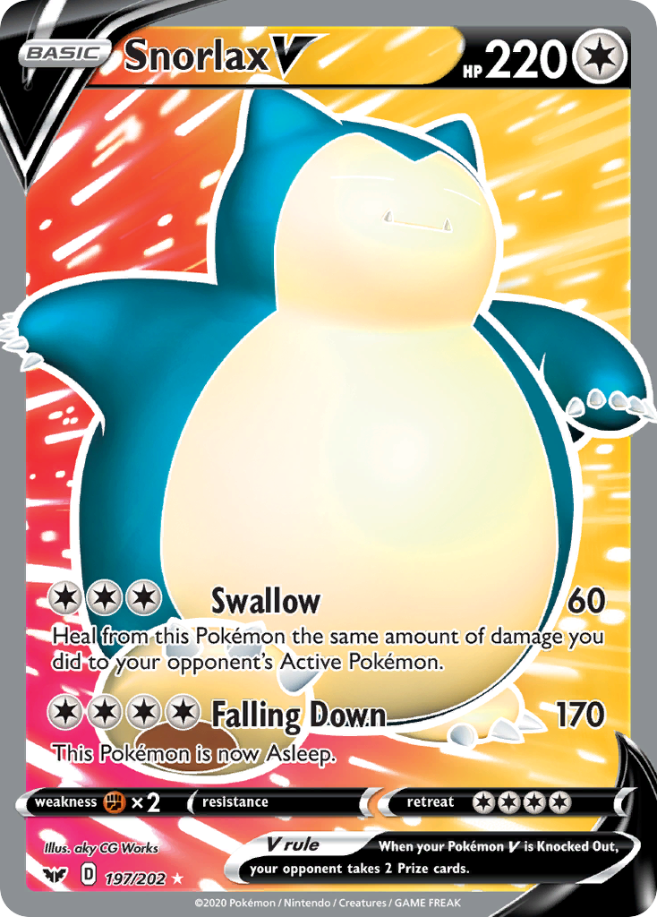 Snorlax V (197/202) [Sword & Shield: Base Set] | Dumpster Cat Games