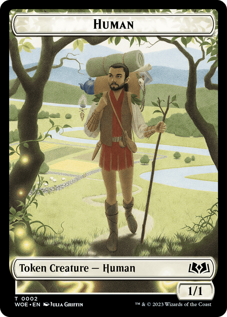 Human // Food (0013) Double-Sided Token [Wilds of Eldraine Tokens] | Dumpster Cat Games