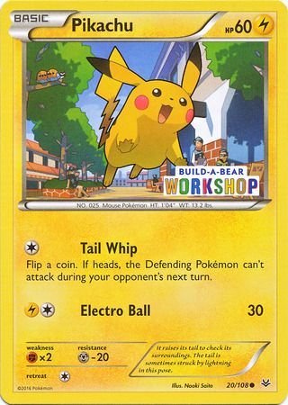 Pikachu (20/108) (Build A Bear Workshop Exclusive) [Miscellaneous Cards] | Dumpster Cat Games