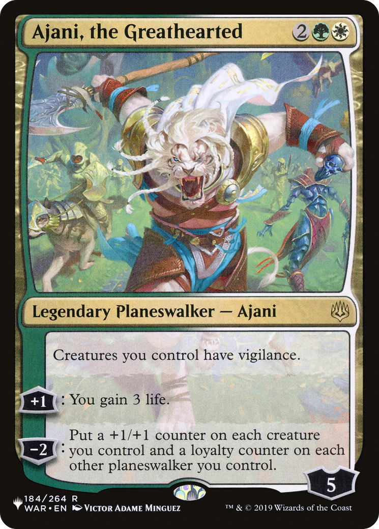 Ajani, the Greathearted [The List Reprints] | Dumpster Cat Games