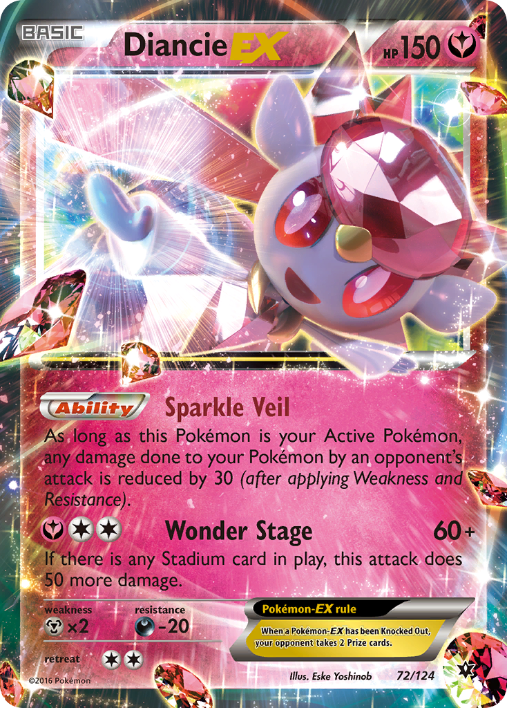 Diancie EX (72/124) [XY: Fates Collide] | Dumpster Cat Games