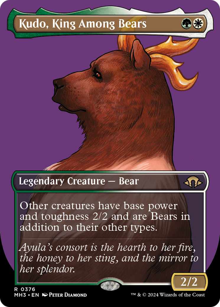 Kudo, King Among Bears (Borderless) [Modern Horizons 3] | Dumpster Cat Games