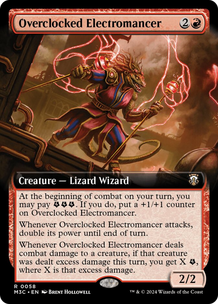 Overclocked Electromancer (Extended Art) (Ripple Foil) [Modern Horizons 3 Commander] | Dumpster Cat Games