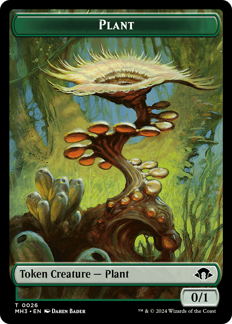 Plant (Ripple Foil) // Zombie Double-Sided Token [Modern Horizons 3 Tokens] | Dumpster Cat Games