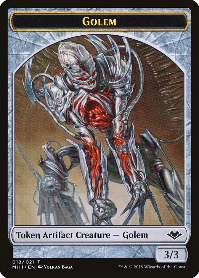 Goblin (010) // Golem (018) Double-Sided Token [Modern Horizons Tokens] | Dumpster Cat Games