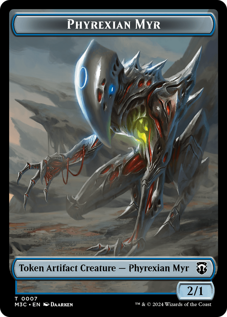 Phyrexian Myr // Servo Double-Sided Token [Modern Horizons 3 Commander Tokens] | Dumpster Cat Games