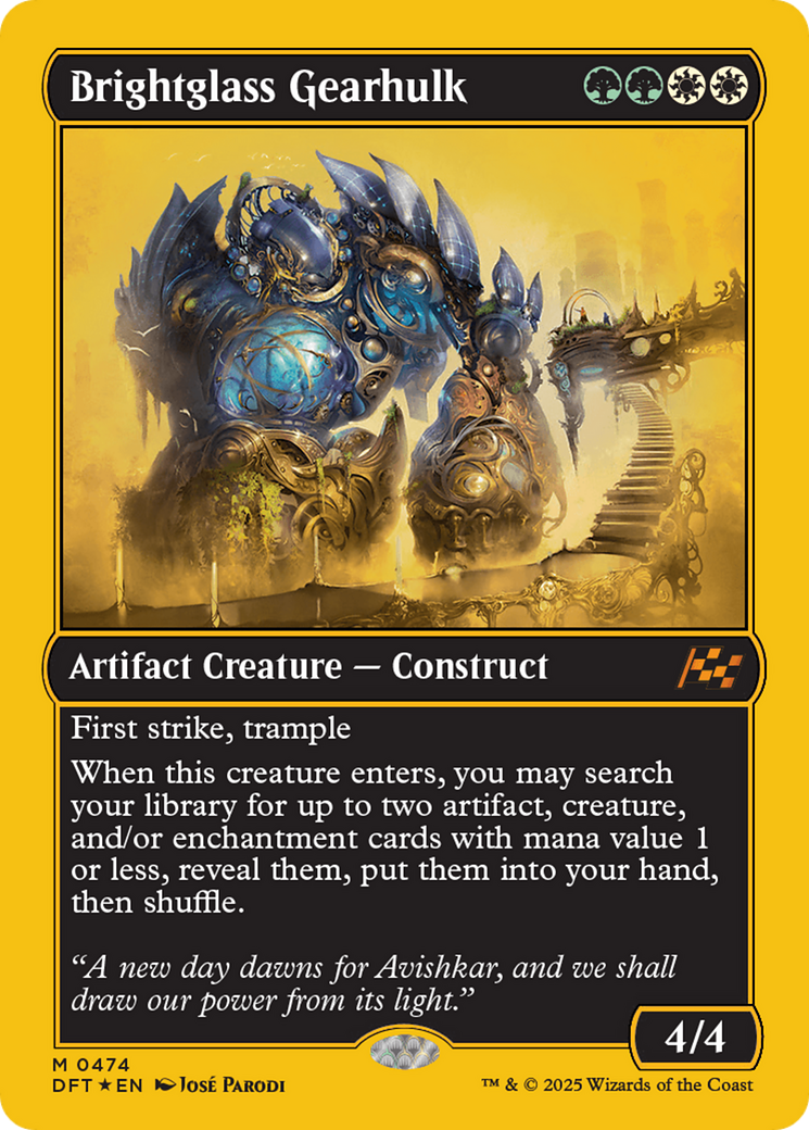 Brightglass Gearhulk (First-Place Foil) [Aetherdrift] | Dumpster Cat Games