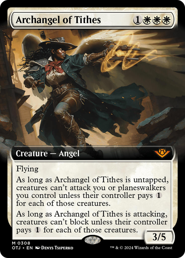 Archangel of Tithes (Extended Art) [Outlaws of Thunder Junction] | Dumpster Cat Games