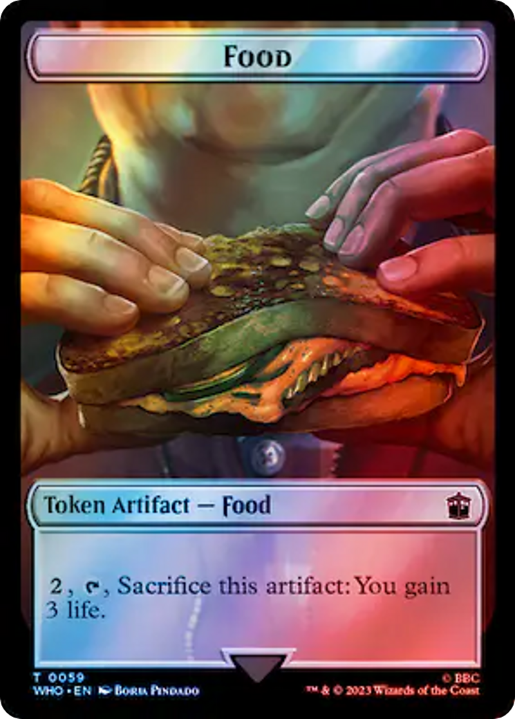 Alien Rhino // Food (0059) Double-Sided Token (Surge Foil) [Doctor Who Tokens] | Dumpster Cat Games