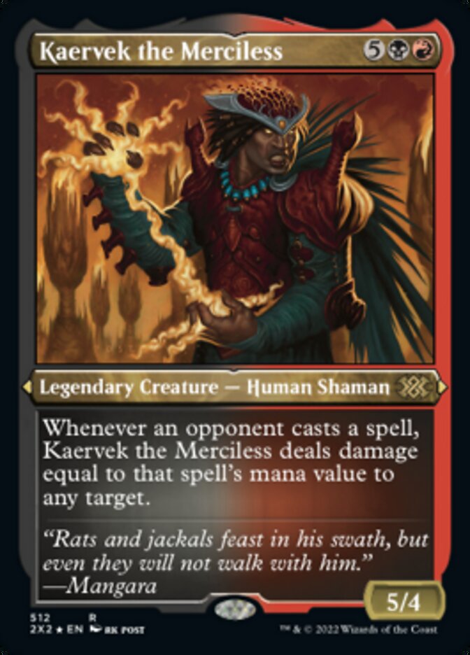 Kaervek the Merciless (Foil Etched) [Double Masters 2022] | Dumpster Cat Games