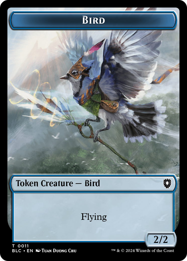 Bird (011) // Fish Double-Sided Token [Bloomburrow Commander Tokens] | Dumpster Cat Games