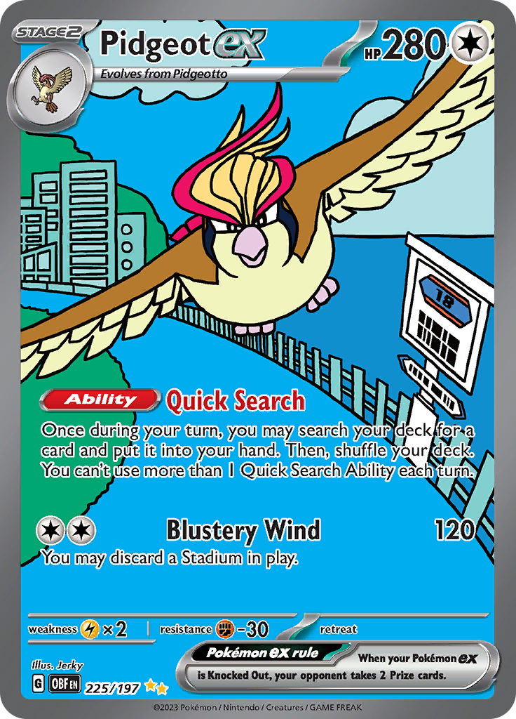 Pidgeot ex (225/197) [Scarlet & Violet: Obsidian Flames] | Dumpster Cat Games