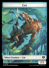 Spirit (0010) // Cat (0005) Double-Sided Token [Commander Masters Tokens] | Dumpster Cat Games