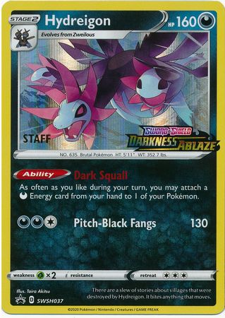 Hydreigon (SWSH037) (Staff Prerelease Promo) [Sword & Shield: Black Star Promos] | Dumpster Cat Games